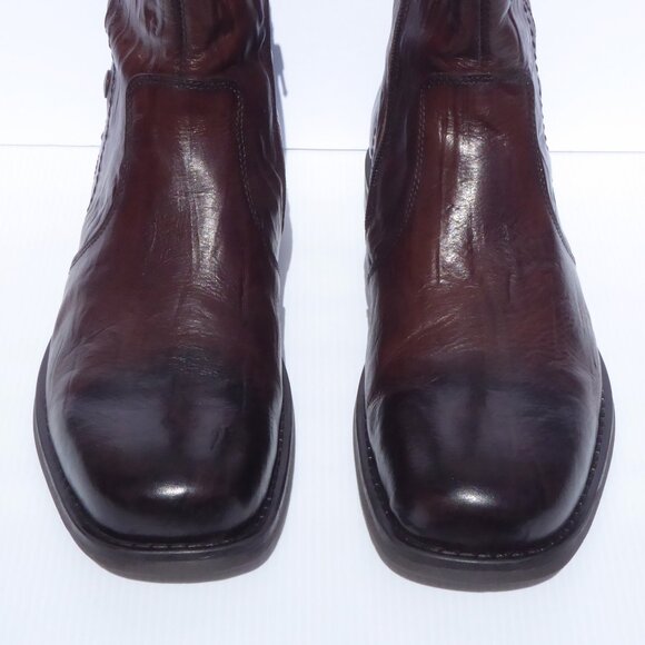 Aldo men\'s burnaugh 22 crinkle leather brown black gradient boots size 11.5 / 12 main image 5